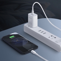 Bộ sạc nhanh 20w PISEN TS-C135 c-l (cóc 1 cổng type c, cáp type c ra iphone lightning) chính hãng [BH 1 năm]