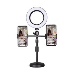 Đèn led Livestream 16cm M16 loại 1 size lớn siêu sáng 3 in 1 chữ T (2 giá đỡ kẹp điện thoại) giống mẫu DK099 / H399 [BH 1 tuần] QT2
