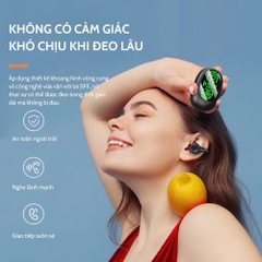 Tai nghe Bluetooth V5.3 52X ÂM THANH VÒM NỔI 9D nhét tai kèm doc sạc có màn hình hiển thị % pin, chui Type C [BH: 6 THÁNG]