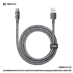 Cáp sạc nhanh 3A REMAX CB05 A-C cáp USB ra Type C chất liệu hợp kim có đèn led siêu đẹp