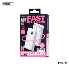 Pin sạc nhanh 22.5w REMAX FCP-28 20.000mAh dự phòng kèm cáp liền pin chính hãng [BH 1 năm]
