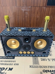 Loa bluetooth karaoke xách tay Kiomic K-8013 mẫu mới 2025 bass 2 tấc đôi chính hãng