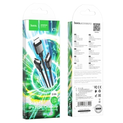 Cáp sạc nhanh Hoco X76 3 đầu 3 in 1 đa năng dây dù chính hãng [BH 1 năm]