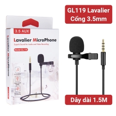 Micro ghi âm cài cáo LAVAVIER chui 3.5 [BH: 1 Tháng]