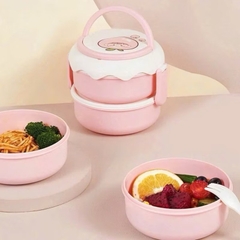 Hộp cơm giữ nhiệt văn phòng 2 tầng hình trái cây siêu cute 1300ml [BH:NONE]