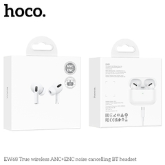 Tai nghe bluetooth HOCO EW68 True Wireless V5.4 30mAh/300mAh giảm tiếng ồn ANC+ENC kiểu dáng AIRPODS chính hãng [BH: 1 NĂM]