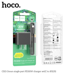 Bộ sạc nhanh 30w HOCO CS15 (c-l) PD cáp Type C ra iPhone Lightning, cóc 1 cổng type-c Chính Hãng [BH 1 NĂM]
