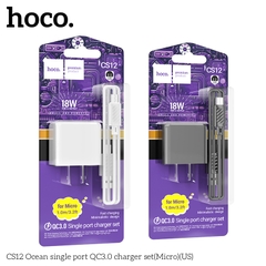 Bộ sạc nhanh Hoco CS12 Usb ra Micro 18W Q.C 3.0 chính hãng [BH 1 NĂM] / pktn sale