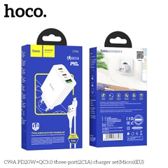 Bộ sạc Hoco C99a micro 1U2C 20W chính hãng [BH 1 năm]