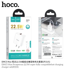 Bộ sạc nhanh 22.5w HOCO DMC5 Max cáp USB ra iPhone Lighting chính hãng [BH 1 năm]
