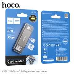 Đầu lọc thẻ tốc độ cao usb/Type-C HB39 chính hãng [BH 1 năm]