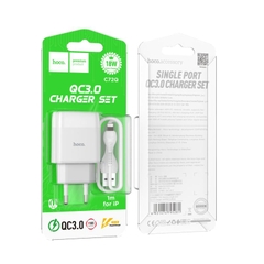 Bộ sạc nhanh 18W Hoco C72Q ip (cáp usb ra lightning) QC3.0 chính hãng [BH 1 năm]