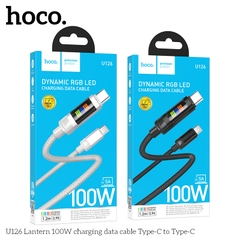 Cáp truyền dữ liệu sạc có Led RGB Hoco U126 c-c cổng Type-C ra Type-C 100W chính hãng [BH 1 Năm]