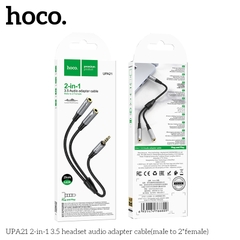 Cáp chuyển âm thanh HOCO UPA21 (1 đực thành 2 cái) đầu 3.5mm chính hãng [BH 1 năm]