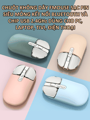 Chuột không dây FMOUSE FM-203, 2400 DPI sạc pin, nhiều màu [BH: 6 THÁNG]
