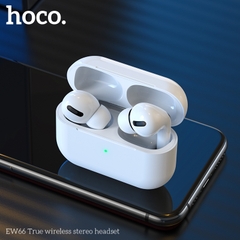 Tai nghe bluetooth V5.3 Hoco EW66, 2 tai có doc sạc, có nút cao su kiểu dáng airpods pro chính hãng [BH: 1 NĂM]