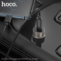 Cóc sạc nhanh xe hơi 30w HOCO Z57 1 cổng Type C chính hãng [BH 1 năm]