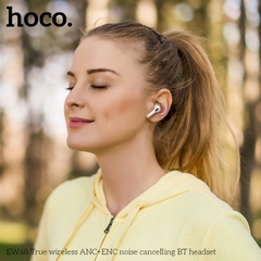 Tai nghe bluetooth HOCO EW68 True Wireless V5.4 30mAh/300mAh giảm tiếng ồn ANC+ENC kiểu dáng AIRPODS chính hãng [BH: 1 NĂM]