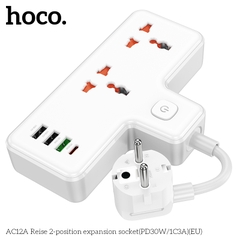 Ổ cắm điện đa năng HOCO AC12A PD30W 3 cổng USB + 1 cổng Type C cáp dài 8,5cm chính hãng [BH 1 NĂM]