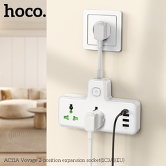Ổ cắm điện đa năng HOCO AC11A PD17W 3 cổng USB + 1 cổng Type C cáp dài 8,5cm chính hãng [BH 1 NĂM]