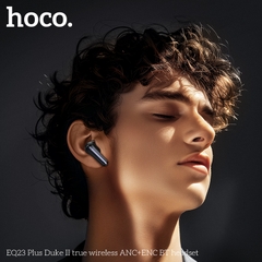 Tai nghe bluetooth giảm tiếng ồn HOCO EQ23 PLUS True Wireless V5.4 40mAh/400mAh ANC+ENC kiểu dáng airpods chính hãng [BH 1 NĂM]