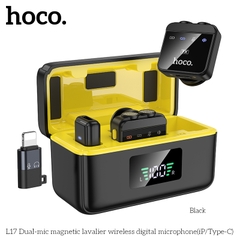 Mic thu âm không dây từ tính HOCO L17 Dual Mic (iP/Type-C) cài áo chính hãng [BH 1 năm]