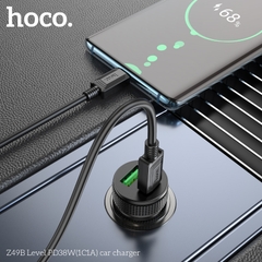 Cóc sạc nhanh 38W xe hơi HOCO Z49B (1 cổng Usb QC3.0 và 1 cổng Type C PD20W) chính hãng [BH 1 năm]