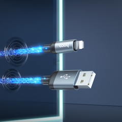 Cáp sạc nhanh dây led HOCO U112 usb ra iPhone Lightning 2.4A chính hãng [BH 1 năm]