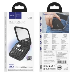 Cáp sạc nhanh 60w 3A HOCO U114 đa năng full bộ hộp đựng 4 cổng iPhone Lightning, Type C, Samsung Micro chuyển đổi thay thế linh hoạt chính hãng [BH 1 năm]