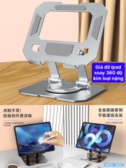 Giá đỡ ipad FOLDABLE METAL HOLDER L08/ S115 xoay 360 độ kim loại nặng xịn [BH: NONE]