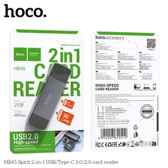 Đầu đọc thẻ nhớ HOCO HB45 2 trong 1 USB/TYPE-C (USB 2.0) chính hãng [BH 1 năm]