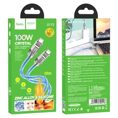 Cáp sạc nhanh 100w HOCO U113 c-c 1m (2 đầu type c ra type-c) dây bọc nhựa siêu đẹp chính hãng [BH 1 năm] / pktn sale