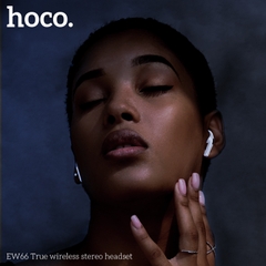 Tai nghe bluetooth V5.3 Hoco EW66, 2 tai có doc sạc, có nút cao su kiểu dáng airpods pro chính hãng [BH: 1 NĂM]