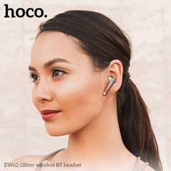 Tai nghe bluetooth V5.4  Hoco EW62 True Wireless, 2 tai có doc sạc, không có nút cao su mạ màu siêu đẹp [BH: 1 NĂM]
