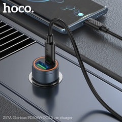 Cóc sạc nhanh xe hơi 30w HOCO Z57A (1 cổng USB, 1 cổng Type-c) chính hãng [BH 1 năm]