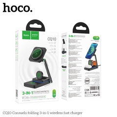 Đế sạc đa năng không dây 3in1 Hoco CQ10,  sạc Đồng hồ thông minh, tai nghe, điện thoại chính hãng [BH: 1 NĂM]