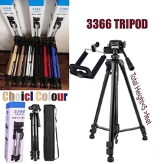Giá đỡ kẹp điện thoại Tripod 3366 (1.5m) Chân máy chụp ảnh cao 1.5m loại 1 [BH 1 tuần]