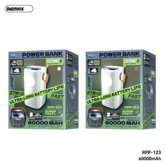 Pin sạc nhanh 27W Remax RPP-123 60.000mAh dự phòng QC3.0+PD27W có màn hình hiểu thị, có đèn pin chính hãng [BH: 1 NĂM]