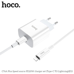Bộ Sạc Nhanh 20W HOCO C76A Plus (c-l) Type C ra iPhone Lightning Chính Hãng [BH: 1 NĂM]
