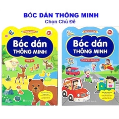 Combo 6 quyển tập bóc dán thông minh 6 chủ đề cho bé vừa chơi vừa học song ngữ