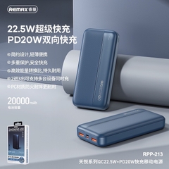 Pin sạc dự phòng sạc nhanh 22.5W Remax Rpp-213 20.000mAh Công ty [BH: 6 Tháng]