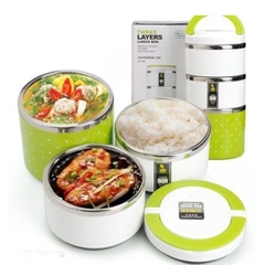 Camen/ Hộp đựng cơm giữ nhiệt 3 ngăn Lunch Box 1230ml [Bh: None]
