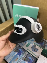 Kẹp, giá đỡ điện thoại HT513 (NÓN ĐEN+ ĐEO TAI NGHE) gắn chân kính [BH: NONE]
