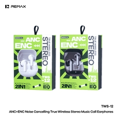 Tai nghe bluetooth REMAX TWS-12 tai TRUE WIRELESS chống ồn chủ động ANC+ENC chính hãng