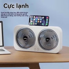 Quạt sạc điện, tích điện 2 cánh quạt siêu mát đa năng, để bàn, treo tường tiện lợi [BH: TEST TẠI CHỖ]