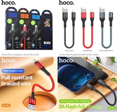 Cáp sạc nhanh 3A ngắn 25cm usb ra iPhone HOCO X2 MAX chui lightning dây dù chính hãng [BH 1 năm]