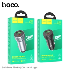 Cóc sạc nhanh 38W xe hơi HOCO Z49B (1 cổng Usb QC3.0 và 1 cổng Type C PD20W) chính hãng [BH 1 năm]
