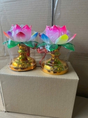 Cặp đèn thờ Bông Sen Đa sắc