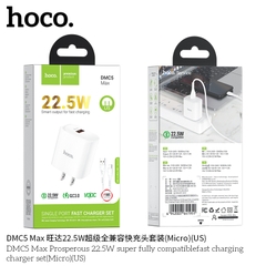Bộ sạc nhanh 22.5w HOCO DMC5 Max cáp USB ra Samsung Micro chính hãng [BH 1 năm]