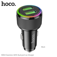 Cóc sạc nhanh 36W cho xe hơi Hoco NZ14 (2 cổng USB) đèn LED chính hãng [BH 1 năm]
